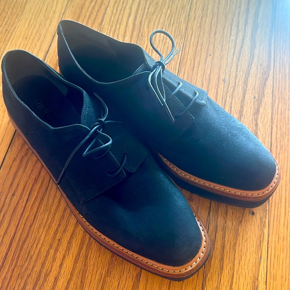 Vince Platform Suede Tie Loafers.  7M/Eur 37
